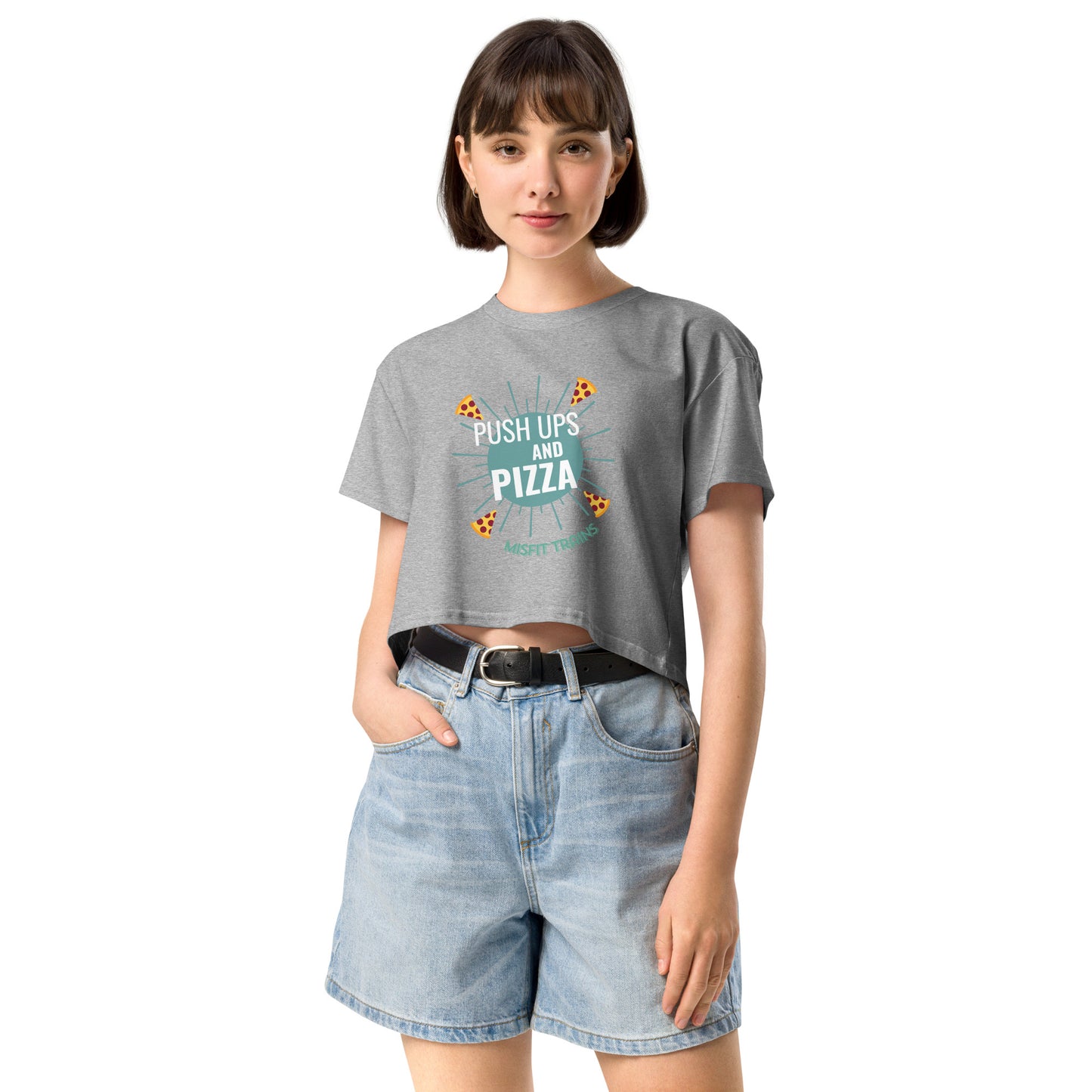 Push Ups and Pizza Crop Tee