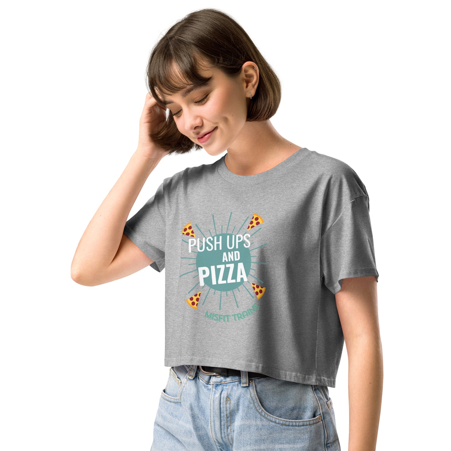 Push Ups and Pizza Crop Tee