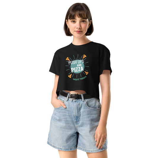 Push Ups and Pizza Crop Tee