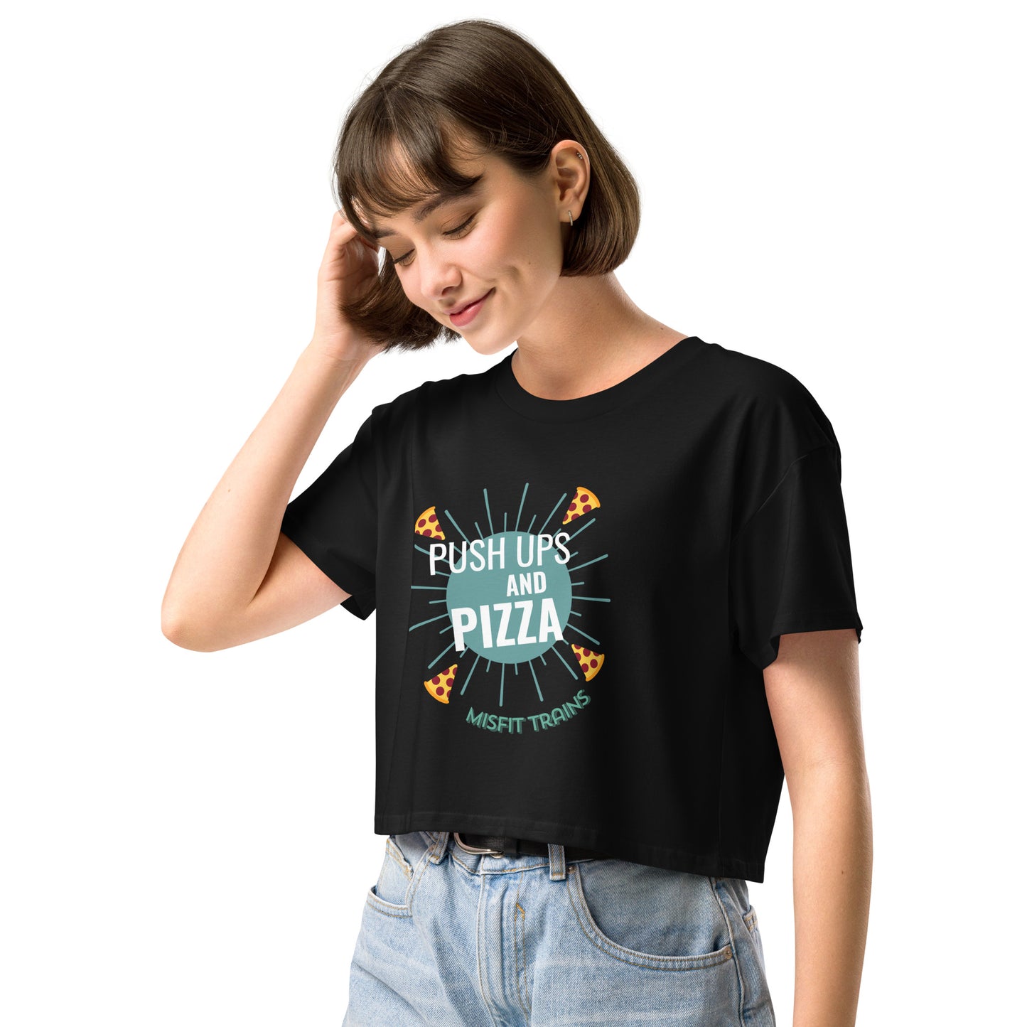 Push Ups and Pizza Crop Tee