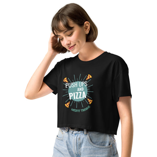 Push Ups and Pizza Crop Tee