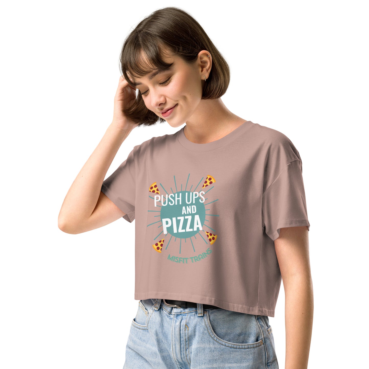 Push Ups and Pizza Crop Tee