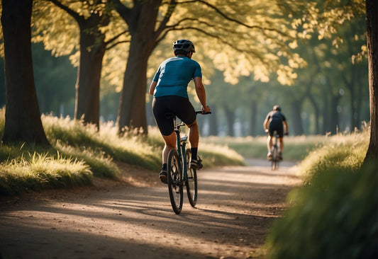 a cycling man in a park