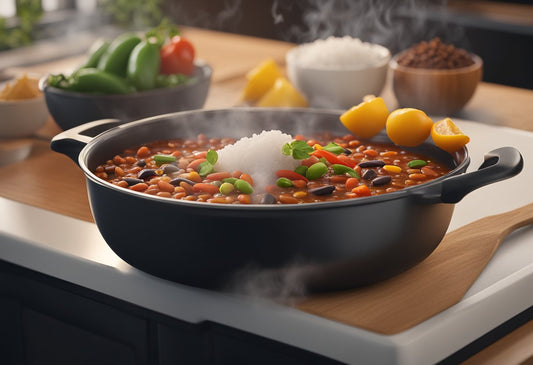 five bean chilli with steamed rice